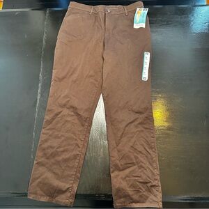 NWT Lee Size 12 Medium Brown Straight Pants Work Y2k Work Pants